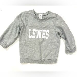 2T H&M Brand Gray Sweatshirt with custom “Lewes” lettering